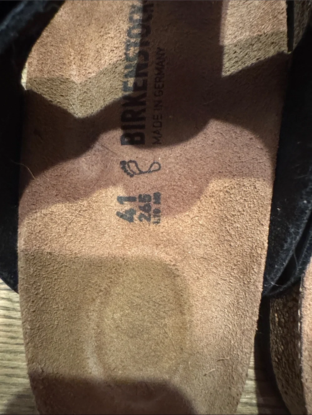Birkenstock Black Suede Footbed Sandals